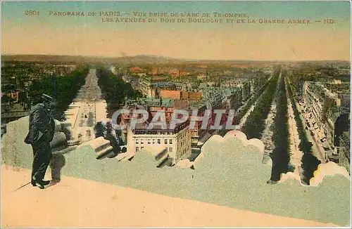 Ansichtskarte AK Panorama de Paris Vue prise de l'Arc de Triomphe Les Avenues du Bois de Boulogne et de la Grande