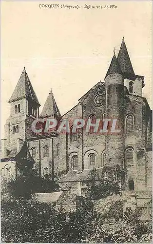 Cartes postales Conques Aveyron Eglise vue de L'Est