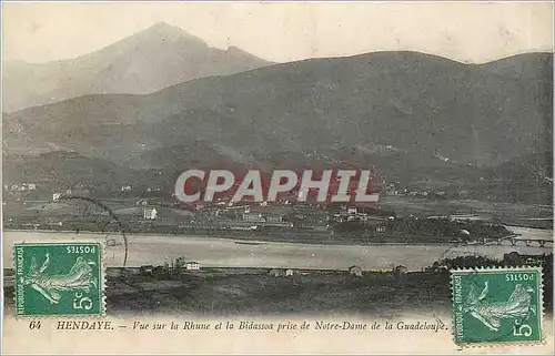 Cartes postales Hendaye Vue sur la Rhune et la Bidassoa prise de Notre Dame de la Guadeloupe