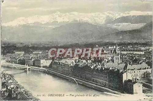 Ansichtskarte AK Grenoble Vue generale et les Alpes