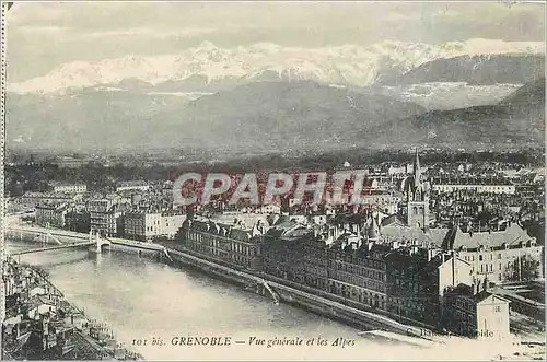 Cartes postales Grenoble Vue generale et les Alpes