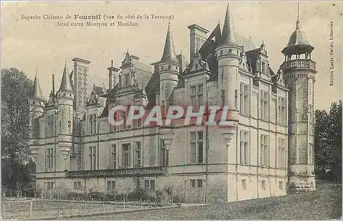 Cartes postales Superbe Chateau de Fournil Vue du Cote de la Terrasse Situe entre Montpon et Musidan