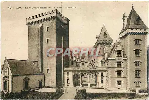 Cartes postales Pau Le Chateau Henri IV Entre Pricipale