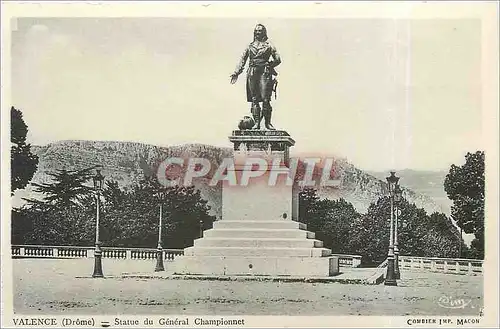 Cartes postales Valence Drome Statue du General Championnet