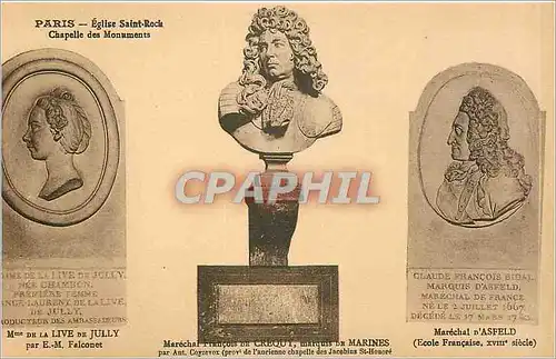 Cartes postales Paris Eglise Saint Roch Chanpelle des Monument Mme de la Live de Jully par EM Faconet