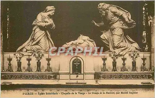 Cartes postales Paris Eglise Saint Roch Chapelle de la Vierge Le Groupe de al Nativite par Michel Anguier