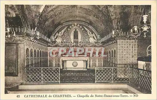 Cartes postales Cathedrale de Chartres Chapelle de Notre Dame sous Terre