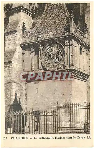 Ansichtskarte AK Chartres La Cathedrale Horloge facade Nord