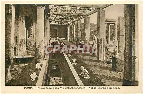 Cartes postales Pompei Nuovi scavi sulla Via dell'Abbondanza Antico Giardino Romano