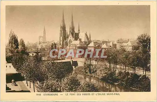 Ansichtskarte AK Strasbourg Le Pont des Vosges et l'Eglise Saint Paul