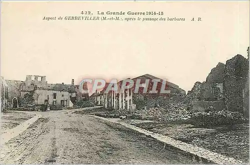 Cartes postales La Grande Guerre 1914 15 Aspect de Gerbeviller M et M Militaria