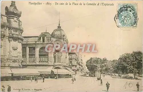 Cartes postales Montpellier Un coin de la Place de la Comedie l'Esplanade