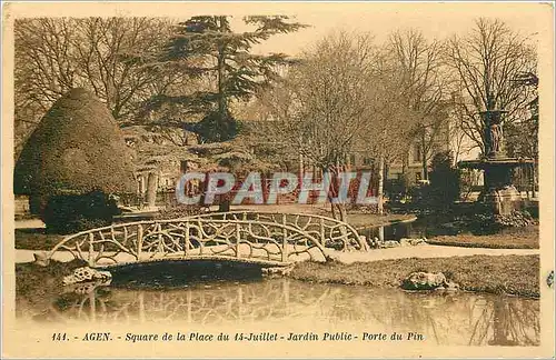 Cartes postales Agen Square de la Place du 45 Juillet Jardin Public Porte du Pin