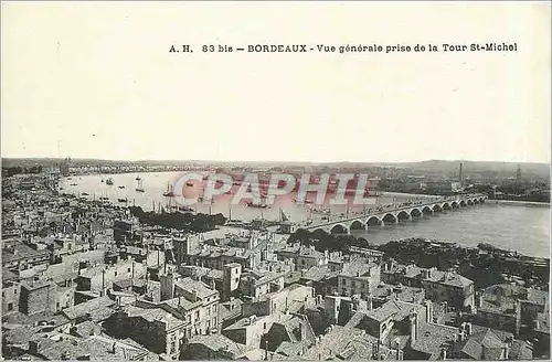 Cartes postales Bordeaux Vue generale prise de la Tour St Michel