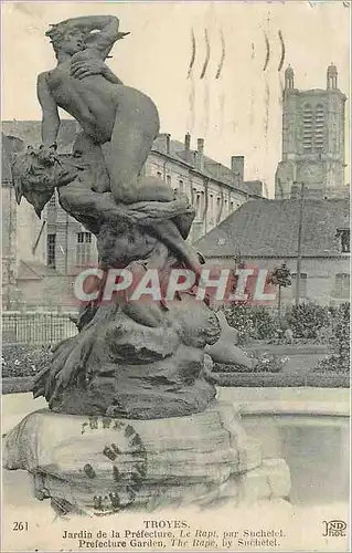 Cartes postales Troyes Jardin de la Prefecture Le Rapt par Suchetel