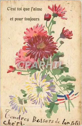 Cartes postales C'est toi que j'aime et pour toujours Fleurs