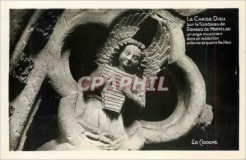 Cartes postales La Chaise Dieu sur le Tombeau de Renald de Montclar un ange musicien dans un medaillon enforme d
