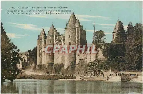Cartes postales Josselin Les Bords de l'Oust et le Chateau Josselin fut pour le connetable Olivier de Clisson sa