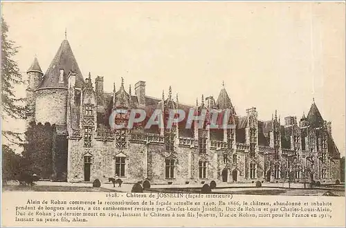 Cartes postales Chateau de Josselin Facade interieure