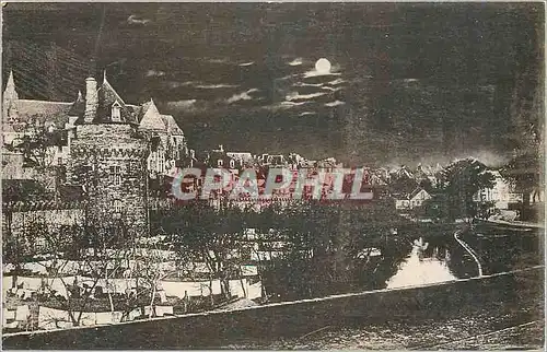 Ansichtskarte AK Vannes Les Remparts au Clair de Lune