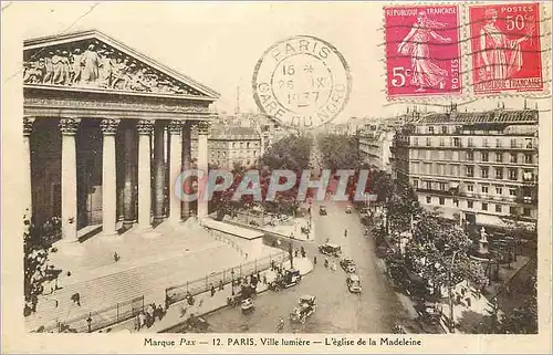 Cartes postales Paris Ville lumiere L'Eglise de la Madeleine