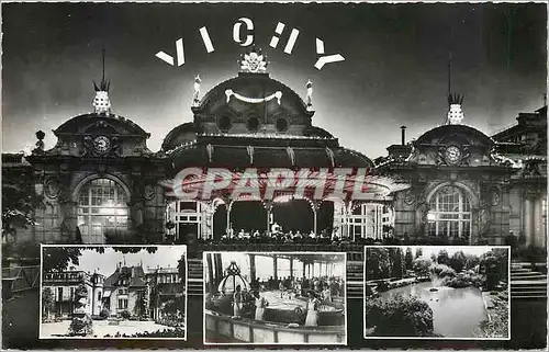 Cartes postales moderne Vichy Allier Casino vu la nuit Pavillon Sevigne Source Chomel Bassin des Cygnes