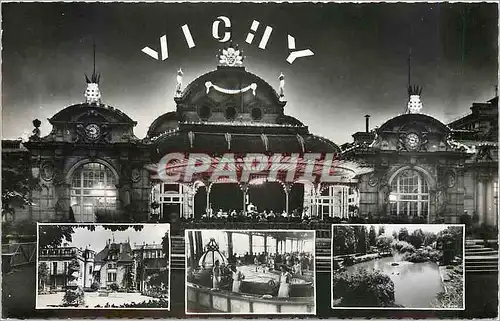 Moderne Karte Vichy Allier Casino vu la nuit Pavillon Sevigne Source Chomel Bassin des Cygnes