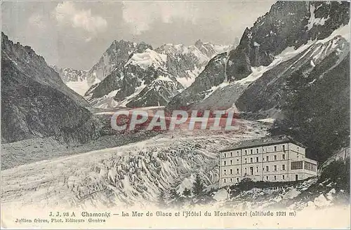 Cartes postales Chamonix La Mer de Glace et l'Hotel du Montanvert