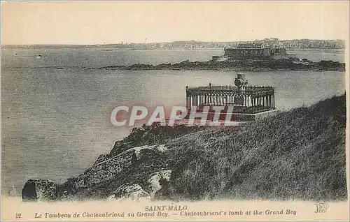 Cartes postales Saint Malo Le Tombeau de Chateaubriand au Grand Bey