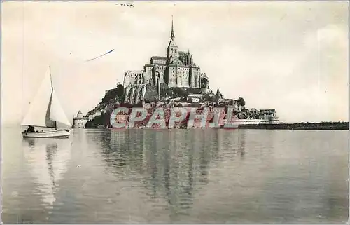 Cartes postales moderne Mont St Michel Cote Sud Ouest Grande Maree Bateau