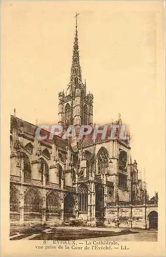 Cartes postales Evreux La Cathedrale vue prise de la Cour de l'Eveche