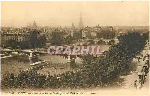 Cartes postales Paris Panorama sur la Seine pris du Pont des Arts Tour Eiffel