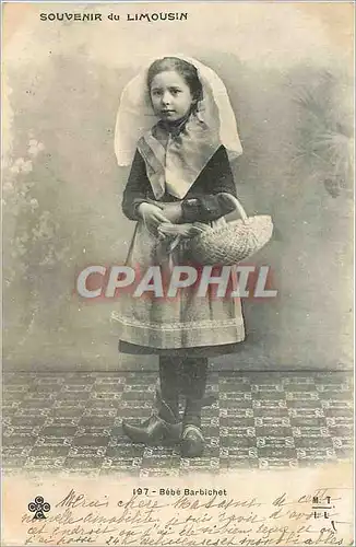 Cartes postales Souvenir du Limousin Bebe Barbichet Folklore