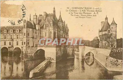 Cartes postales Chenonceaux L et L Le Chateau L'Aile Thomas Bohier et la Tour des Marques