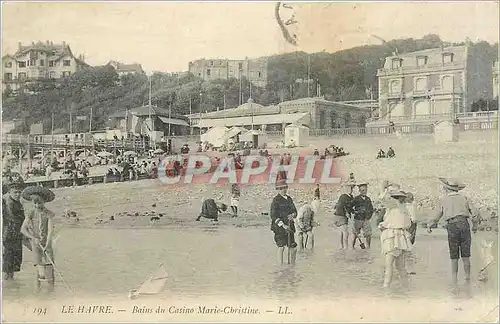 Cartes postales Le Havre Bains du Casino Marie Christine Enfants