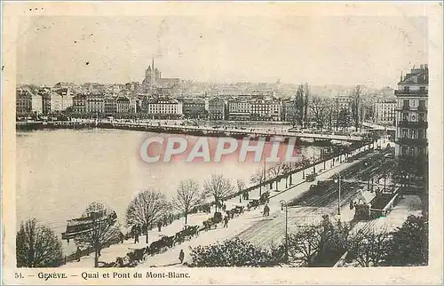 Cartes postales Geneve Quai et Pont du Mont Blanc