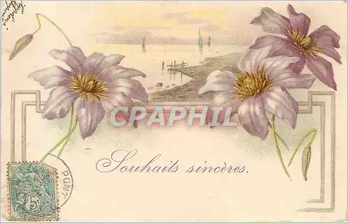 Cartes postales Sauhaits sinceres Fleurs