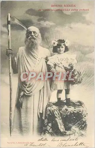 Cartes postales Bonne Annee Je vous recommande cette enfant Annee 1905