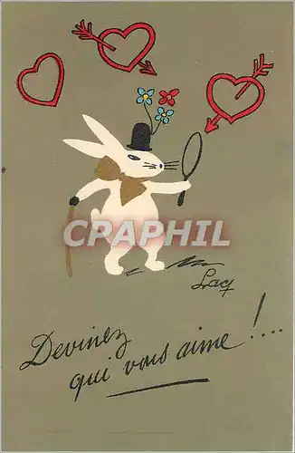 Cartes postales Devinez qui vous aime Lapin C�ur