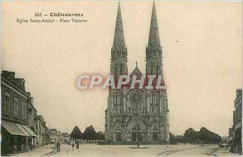 Ansichtskarte AK Chateauroux Eglise Saint Andre Place Voltaire