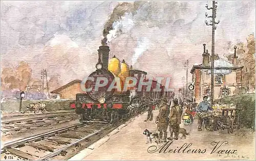 Cartes postales moderne Meilleurs Voeux Train