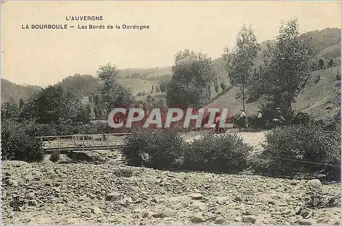 Cartes postales La Bourboule Les Bords de la Dordogne Ane Mule