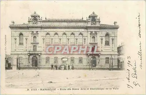 Ansichtskarte AK Marseille Ecole des Beaux Arts et Biblitheque de la Ville