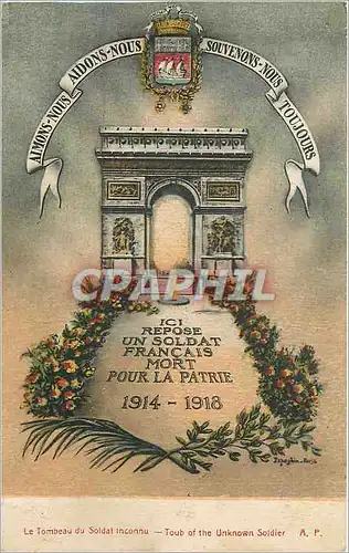 Cartes postales Le Tombeau du Soldat Inconnu Paris Arc de Triomphe
