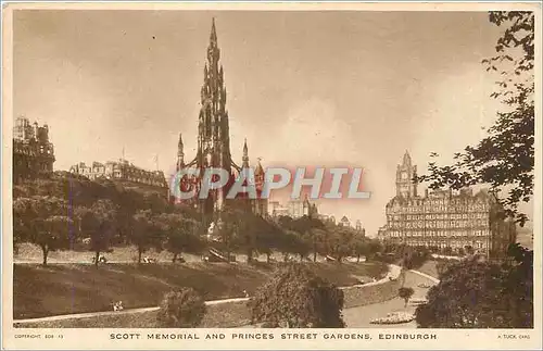 Cartes postales Scott Memorial and Princes Street Gardens Edinburgh