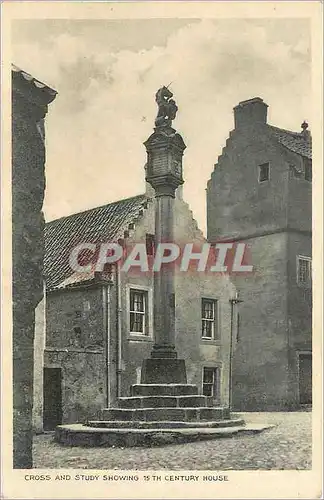 Cartes postales Cross and Study Showing 15th Century House