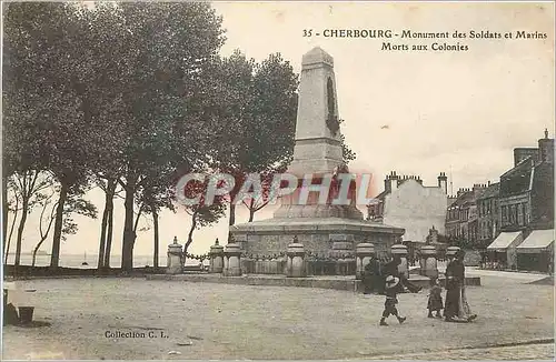 Ansichtskarte AK Cherbourg Monument des Soldats et Marins Morts aux Colonies