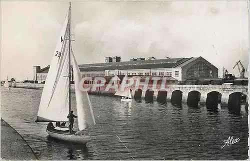 Moderne Karte Cherbourg Manche La Gare Maritime Bateau