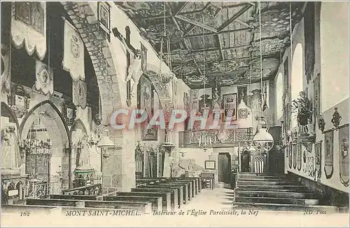 Cartes postales Mont Saint Michel Interieur de l'Eglise Paroissiale la Nef