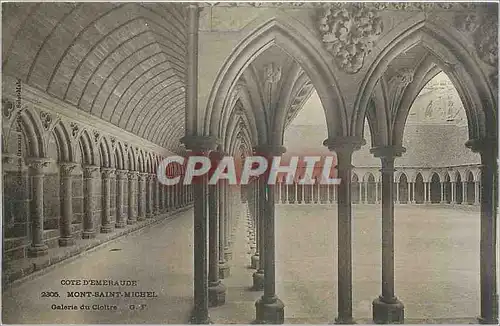 Cartes postales Mont Saint Michel Galerie du Cloitre
